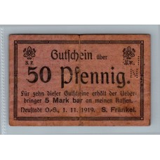 ALEMANIA 1919 BILLETE DE 50 PFENNIG